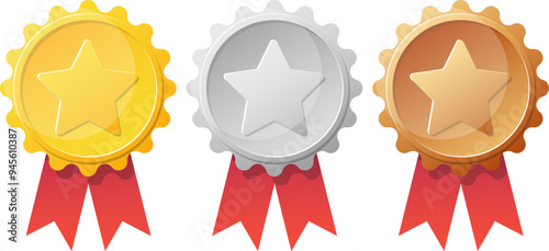 gold, silver and bronze medal