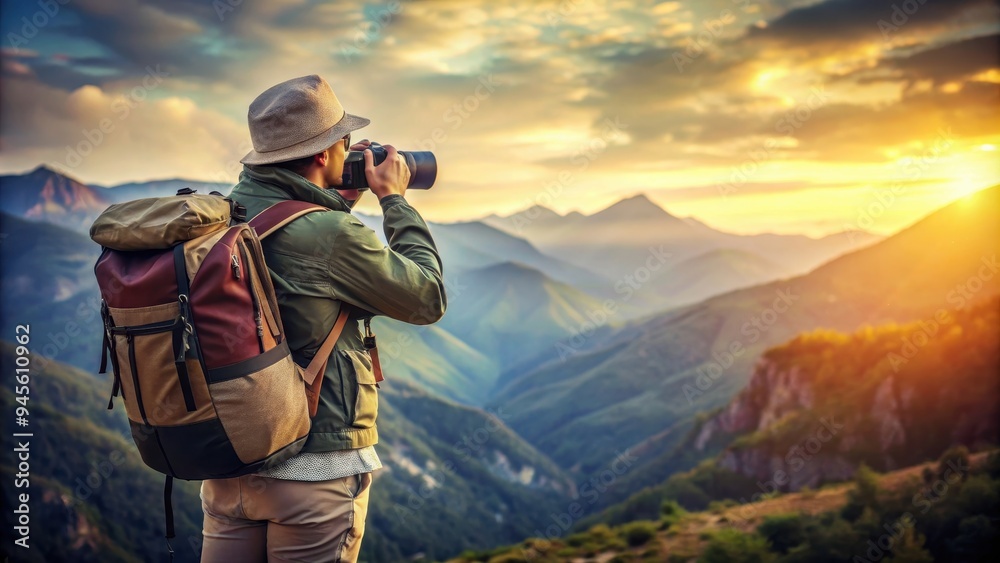 Exploring the world with a backpack and camera , adventure, wanderlust, vacation, globe-trotting, tourism Exploring the world with a backpack and camera , adventure, wanderlust, vacation, globe-trotting, tourism