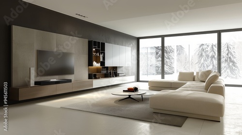 Interior design. minimalist living room with modern