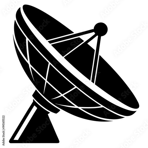 dish antenna silhouette vector 