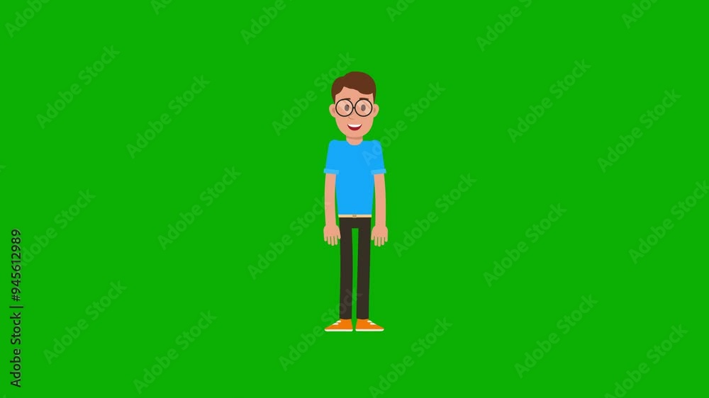 Boy Character Handshake Left Green Screen Background HD Boy Character Handshake Left Green Screen Background HD