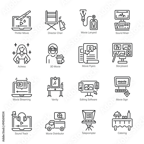 Latest Set of Theatre Linear Icons 

