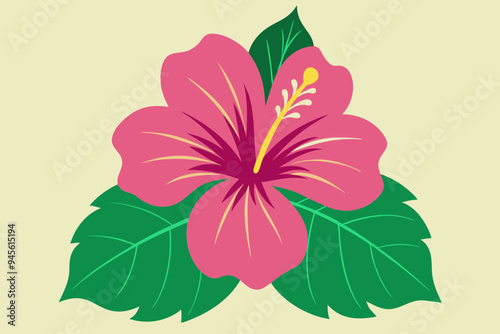 hibiscus flower engraving black and white outline