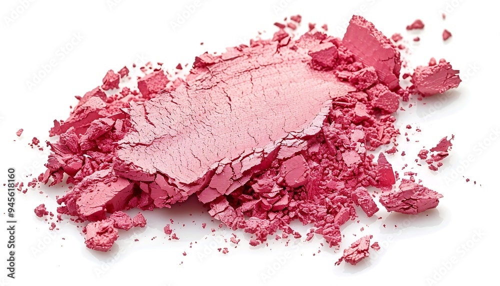 Fototapeta premium Crushed eyeshadow palette isolated on white background. Top view