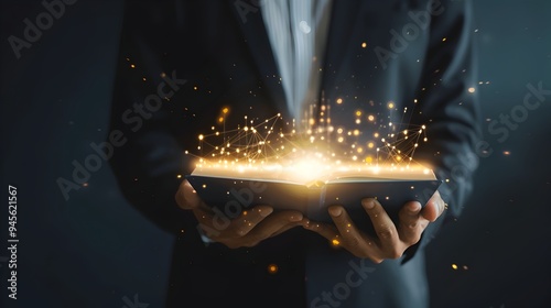 Businessman Holding Glowing...
