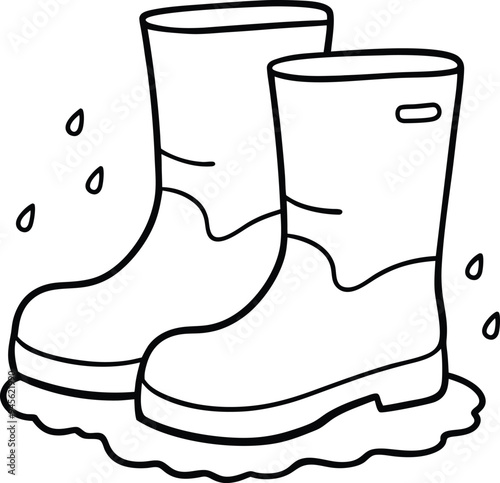 Fun and easy rain boot designs for kids to color
