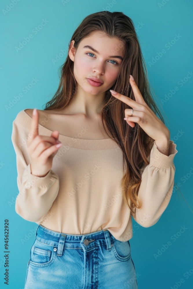 A young woman posing for a photo shoot A young woman posing for a photo shoot