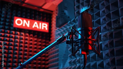 The radio studio microphone photo