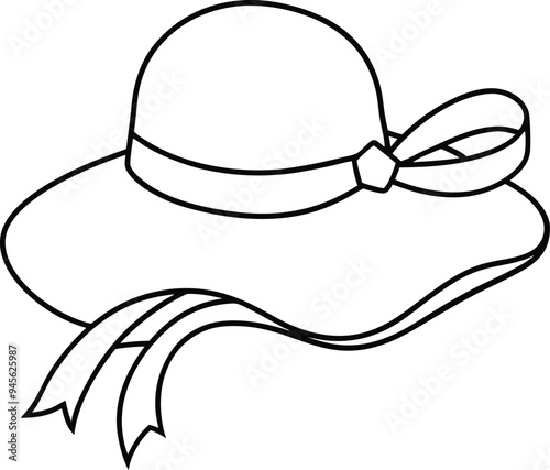 Floppy sun hats with ribbons coloring fun for little artists
