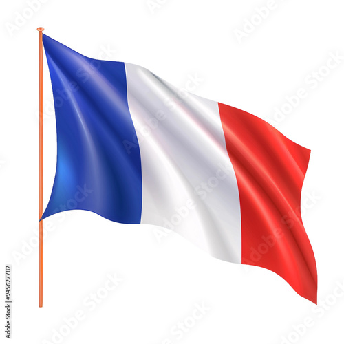 Free Download Waving flag of France in transparent background. France flag for independence day. The symbol of the state on wavy fabric. - GFXLoad