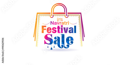 Festive sale shopping offer logo for Navratri, Diwali and Durga Puja festival.