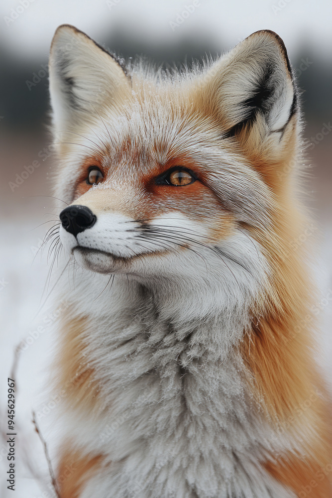 Obraz premium Fox on a white canvas,