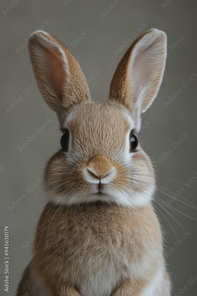 Obraz premium Rabbit on a white canvas,