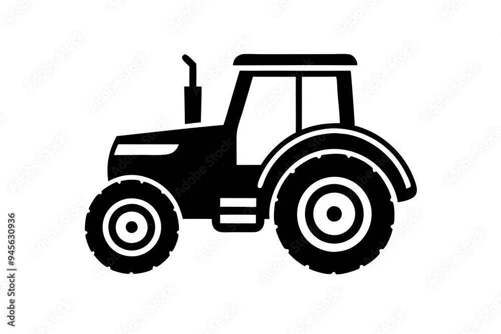 Tractor silhouette vector illustration isolated on a white background Tractor silhouette vector illustration isolated on a white background