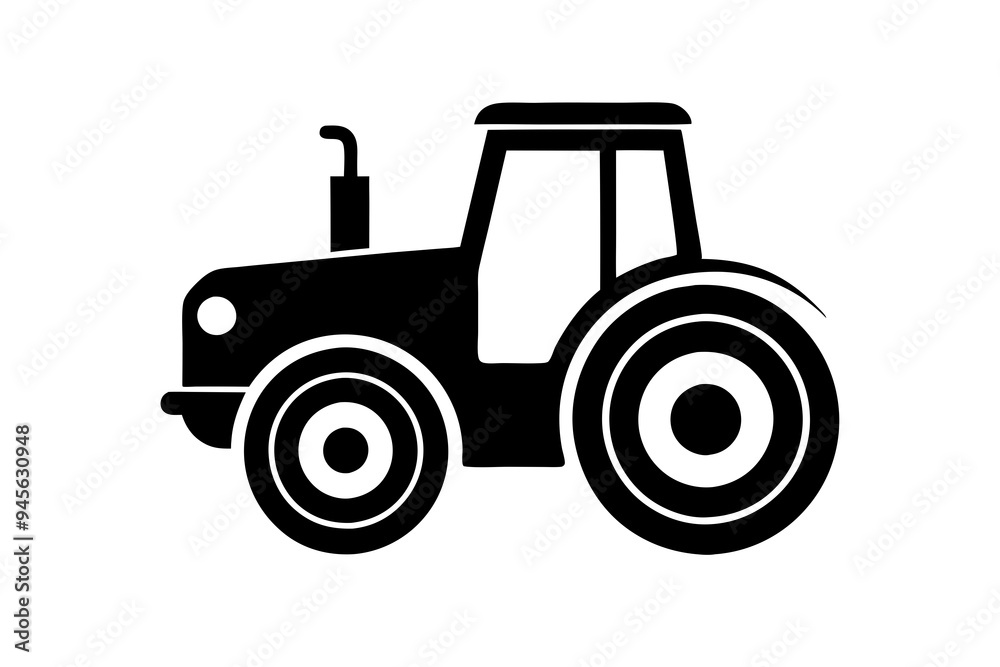 Tractor silhouette vector illustration isolated on a white background Tractor silhouette vector illustration isolated on a white background