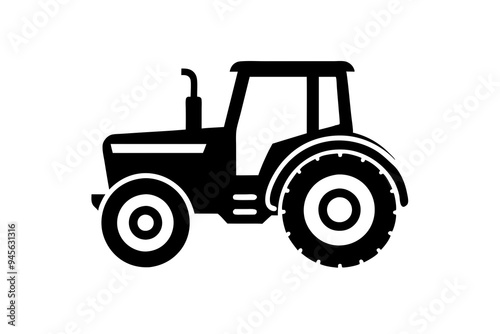 Tractor silhouette vector illustration isolated on a white background