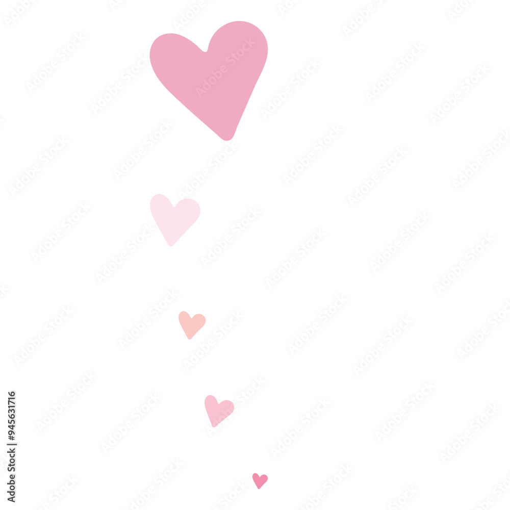 Texture with pink heart, vector decoration for banners and cards