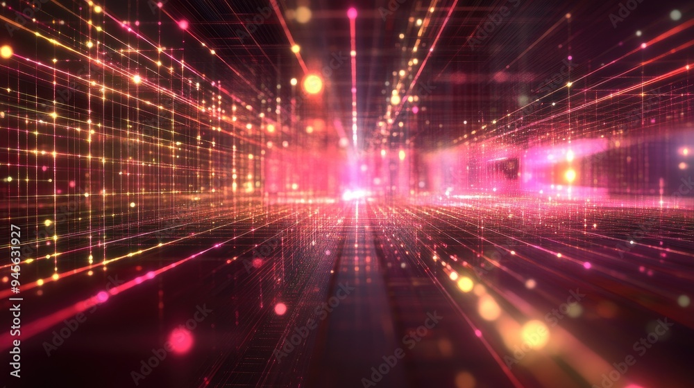 3D rendering of abstract space grids elements and lights related to educational science and contemporary technologies 3D rendering of abstract space grids elements and lights related to educational science and contemporary technologies