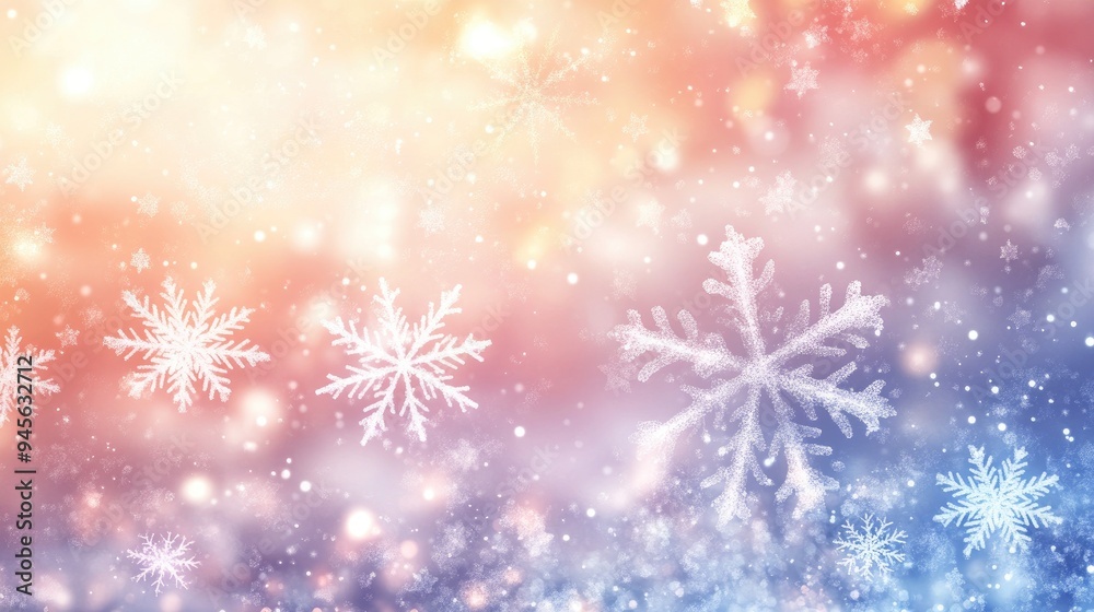 Abstract background featuring winter light colors and snowflakes Abstract background featuring winter light colors and snowflakes