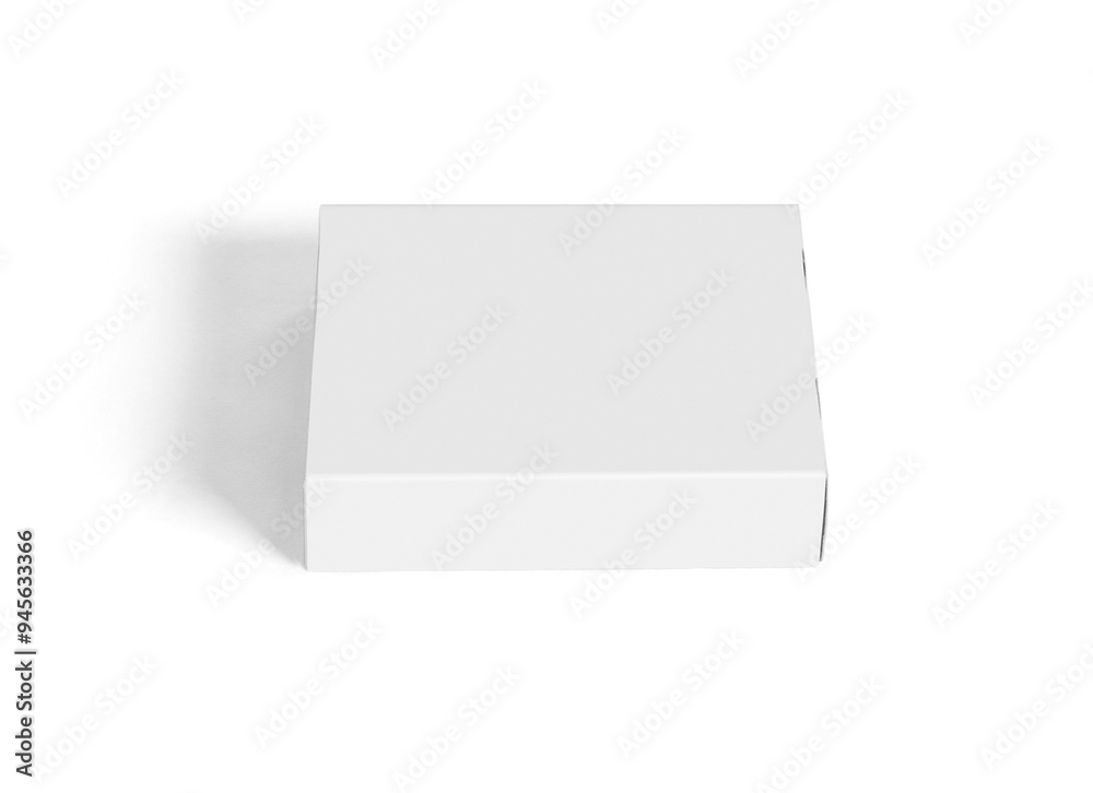 white paper box on a white background, mock up, 3d illustration, 3d rendering