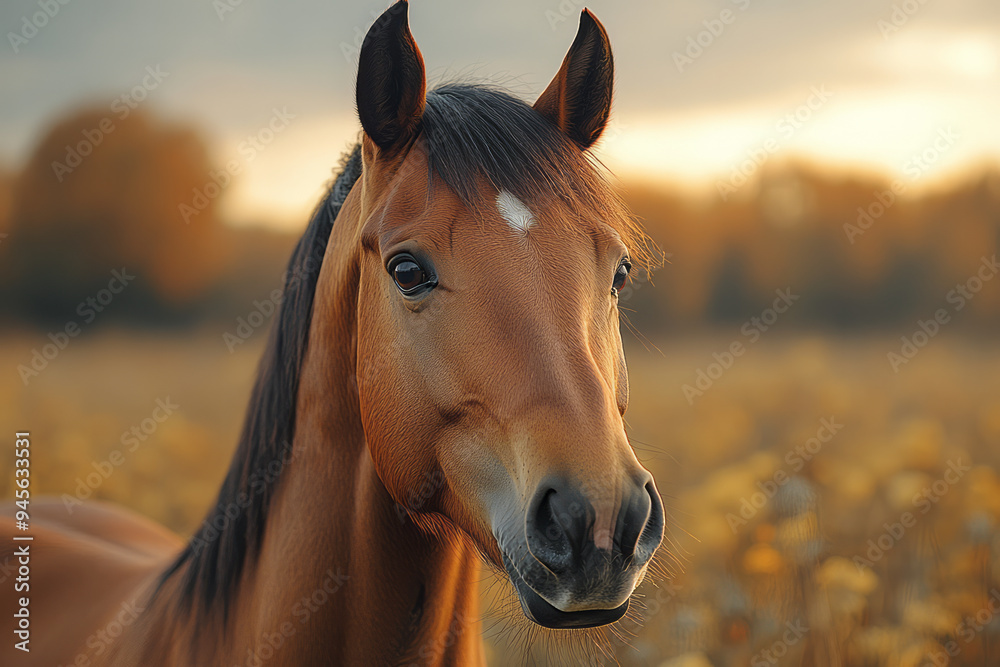 Obraz premium Horse on a white canvas,
