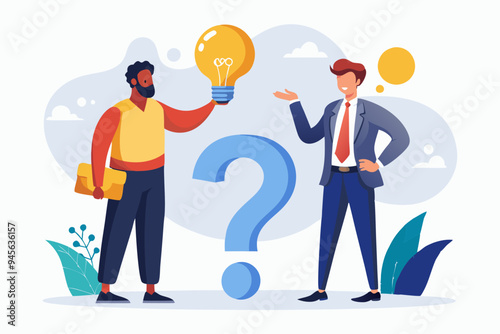 Question and answer, solving problem or business solution, ask for reply or idea to solve difficulty and trouble, FAQ concept, businessman hand holding question mark with other reply with lightbulb
