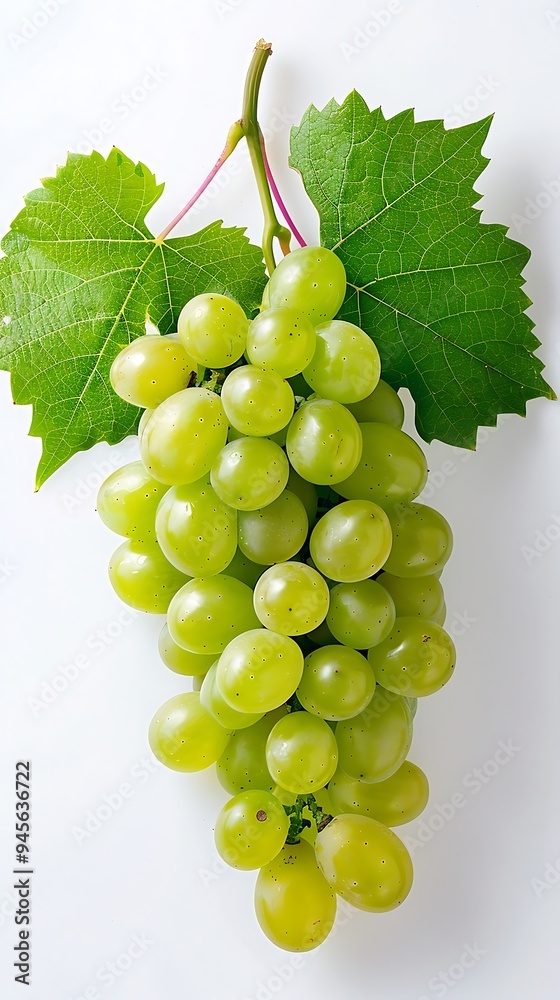 Obraz premium Green grapes isolated on white background.
