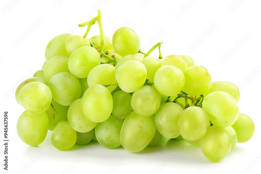 Green grapes isolated on white background. Green grapes isolated on white background.