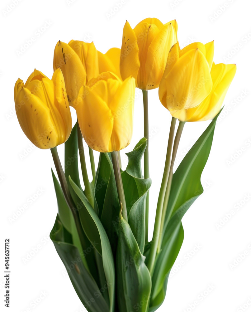 PNG Vibrant yellow tulip bouquet