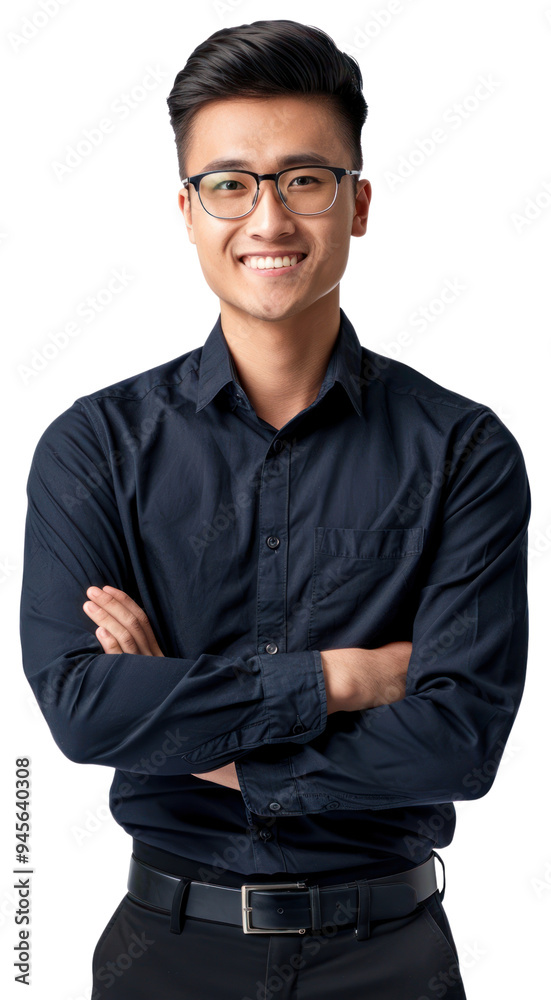 PNG Confident young professional wearing glasses PNG Confident young professional wearing glasses