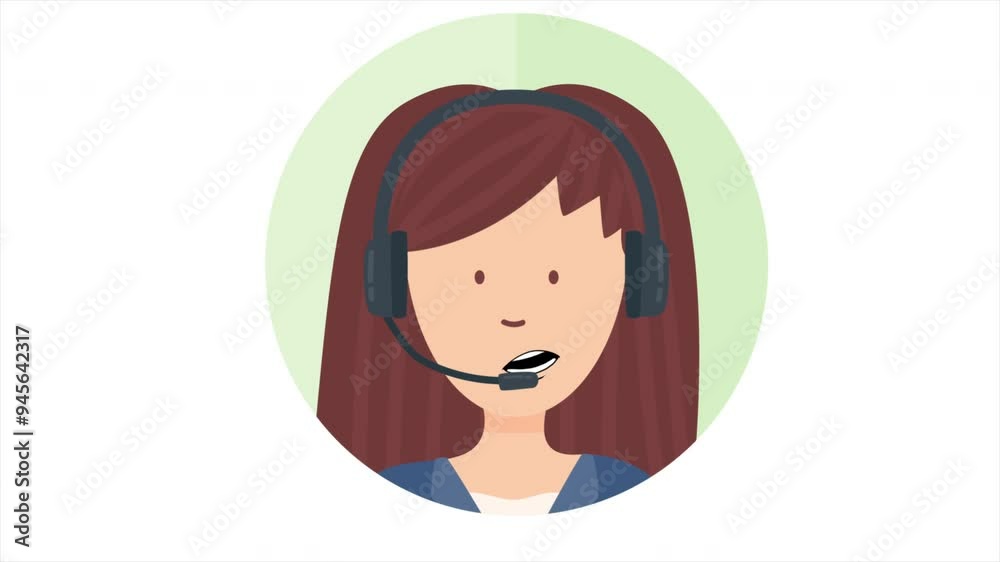 Woman Answering Questions in Customer Service Call Woman Answering Questions in Customer Service Call