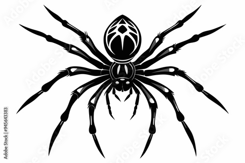 Spider silhouette vector art illustration