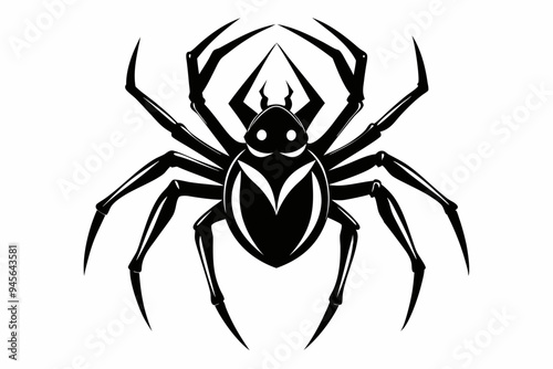 Spider silhouette vector art illustration