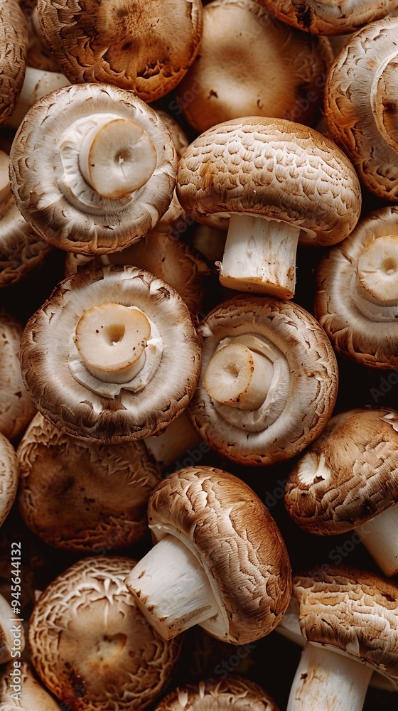 Champignon mushrooms vertical Champignon mushrooms vertical