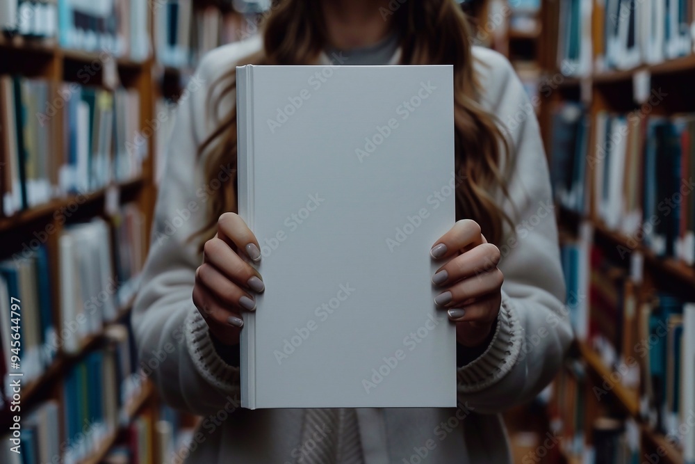 Close-up of an empty book cover mockup displayed on a wooden shelf in a cozy library, surrounded by colorful books and soft lighting. Close-up of an empty book cover mockup displayed on a wooden shelf in a cozy library, surrounded by colorful books and soft lighting.