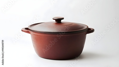 Durable Red Cast Iron Cooking Pot with Lid Essential Kitchen Tool