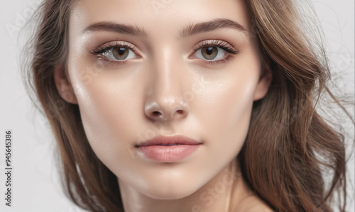 A woman with long brown hair looks directly at the camera