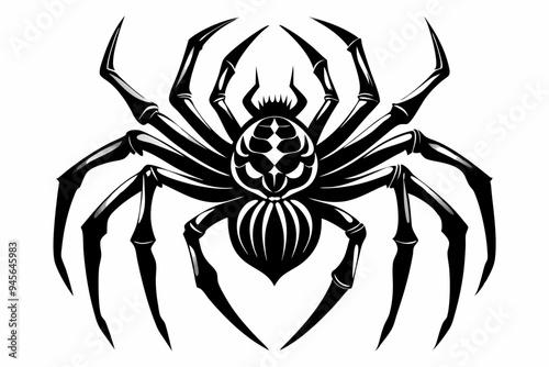 Spider silhouette vector art illustration