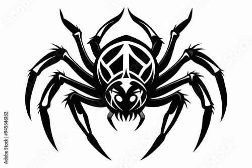 Spider silhouette vector art illustration