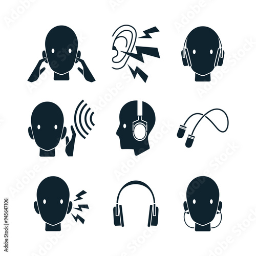 Set of high noise icon