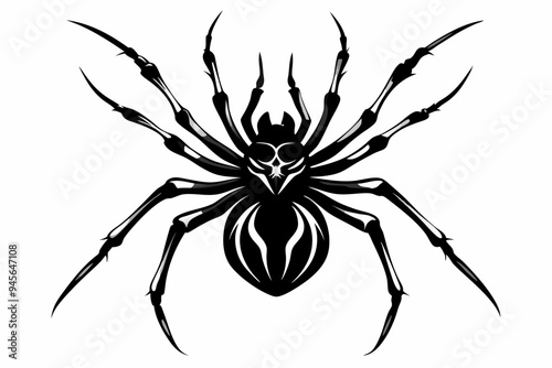 Spider silhouette vector art illustration