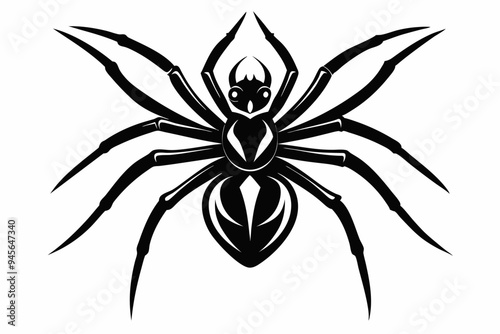 Spider silhouette vector art illustration