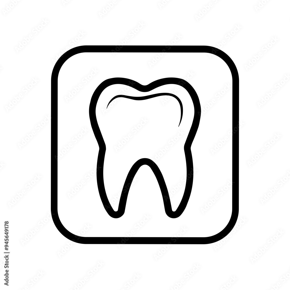 A clear black and white illustration of a tooth designed for dental health promotion, ideal for use in educational or healthcare contexts A clear black and white illustration of a tooth designed for dental health promotion, ideal for use in educational or healthcare contexts