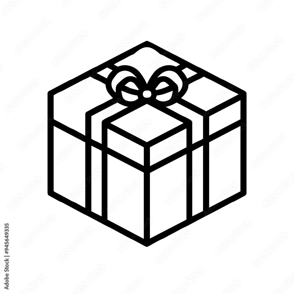 This artistic representation showcases a neatly wrapped gift box adorned with a bow, symbolizing celebration and surprise for various occasions This artistic representation showcases a neatly wrapped gift box adorned with a bow, symbolizing celebration and surprise for various occasions