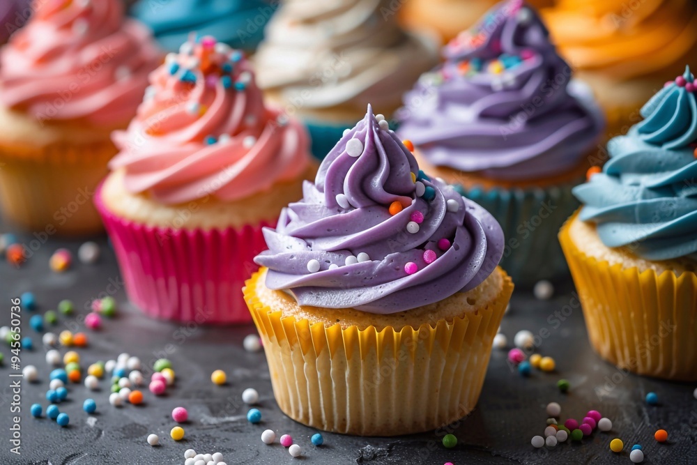 cupcakes with cream and sprinkles cupcakes with cream and sprinkles