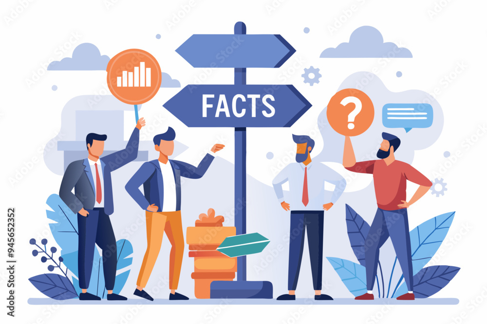 Fact vs Myth, truth or false information to make decision, belief or fiction to choose to believe, trustworthy, fraud or wrong direction concept, business people at Facts vs Myths directional sign.
Fact vs Myth, truth or false information to make decision, belief or fiction to choose to believe, trustworthy, fraud or wrong direction concept, business people at Facts vs Myths directional sign.