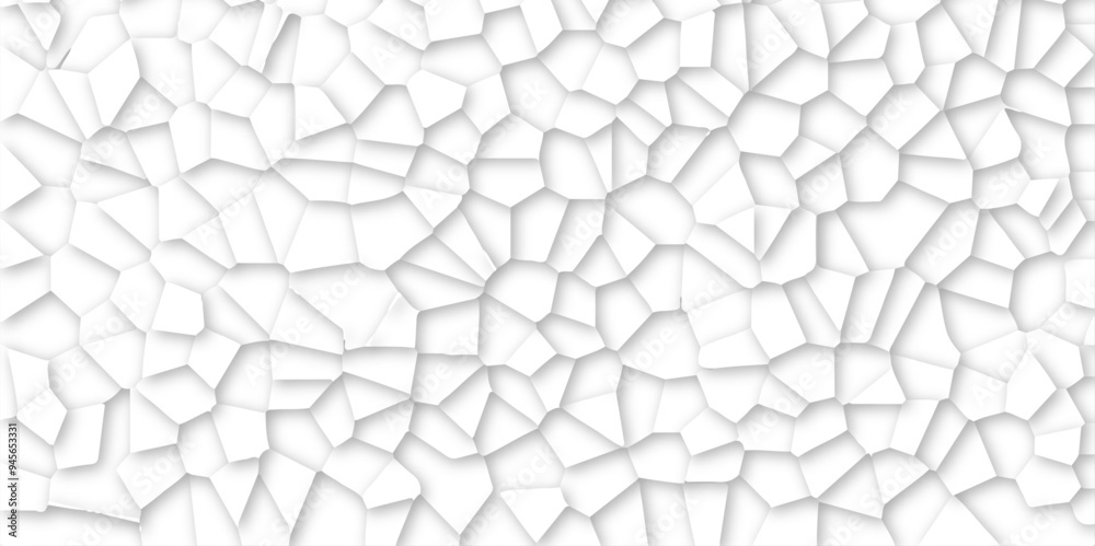 white stains broken glass background texture. geometric pattern with 3d shapes vector Illustration. white broken wall paper in decoration. low poly crystal mosaic background.
white stains broken glass background texture. geometric pattern with 3d shapes vector Illustration. white broken wall paper in decoration. low poly crystal mosaic background.