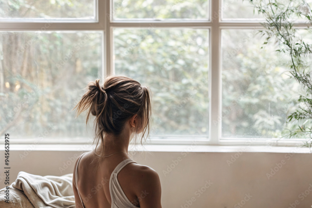 woman practicing yoga. mindful self-care practice. woman practicing yoga. mindful self-care practice.