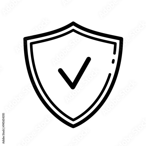 Shield with check mark sign, protection - simple vector icon