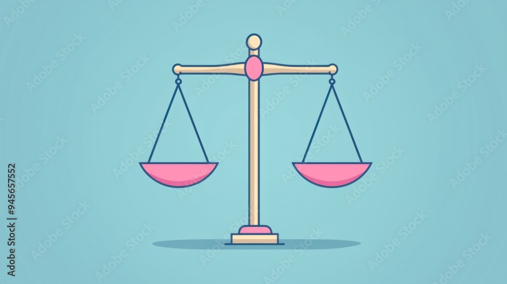 Equality and Justice: Balanced Scales with Symbolic Unity, Flat Design Concept Equality and Justice: Balanced Scales with Symbolic Unity, Flat Design Concept